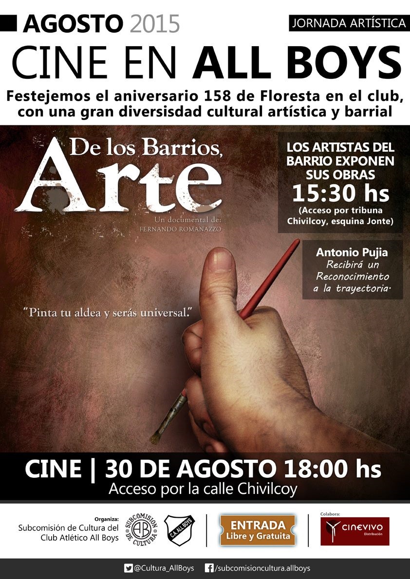 Ciclo de Cine - 158 Aniversario de Floresta: "De los Barrios Arte"‏