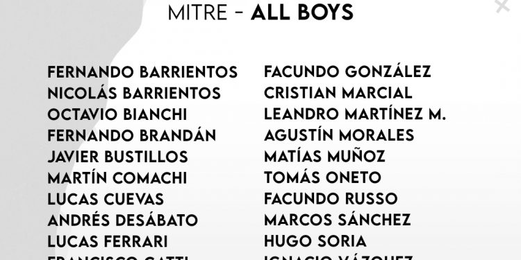 Convocados para enfrentar a Mitre