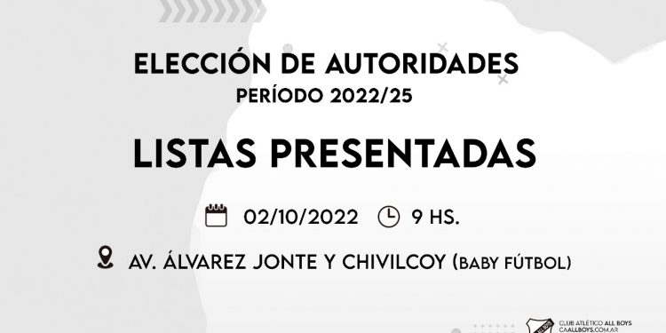 Se presentaron dos listas para las elecciones de All Boys