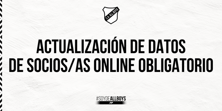 Actualización de datos online obligatorio para socios
