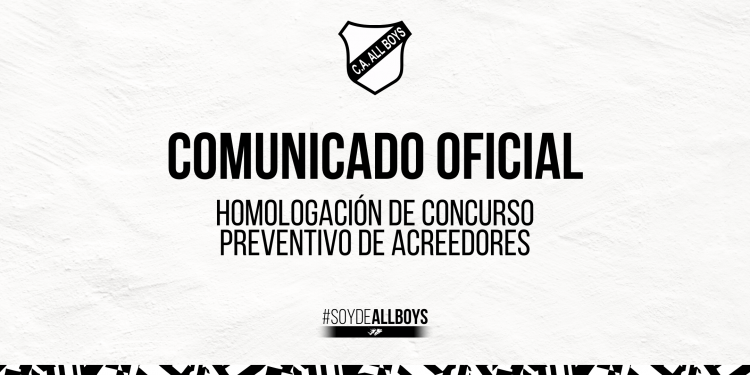 Comunicado Oficial: Homologación del concurso preventivo de acreedores